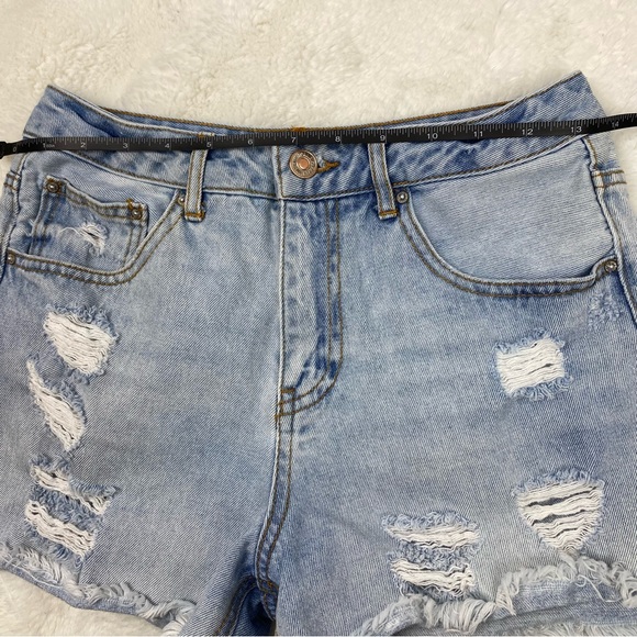Forever 21 Blue Denim Distressed Shorts - Picture 8 of 8